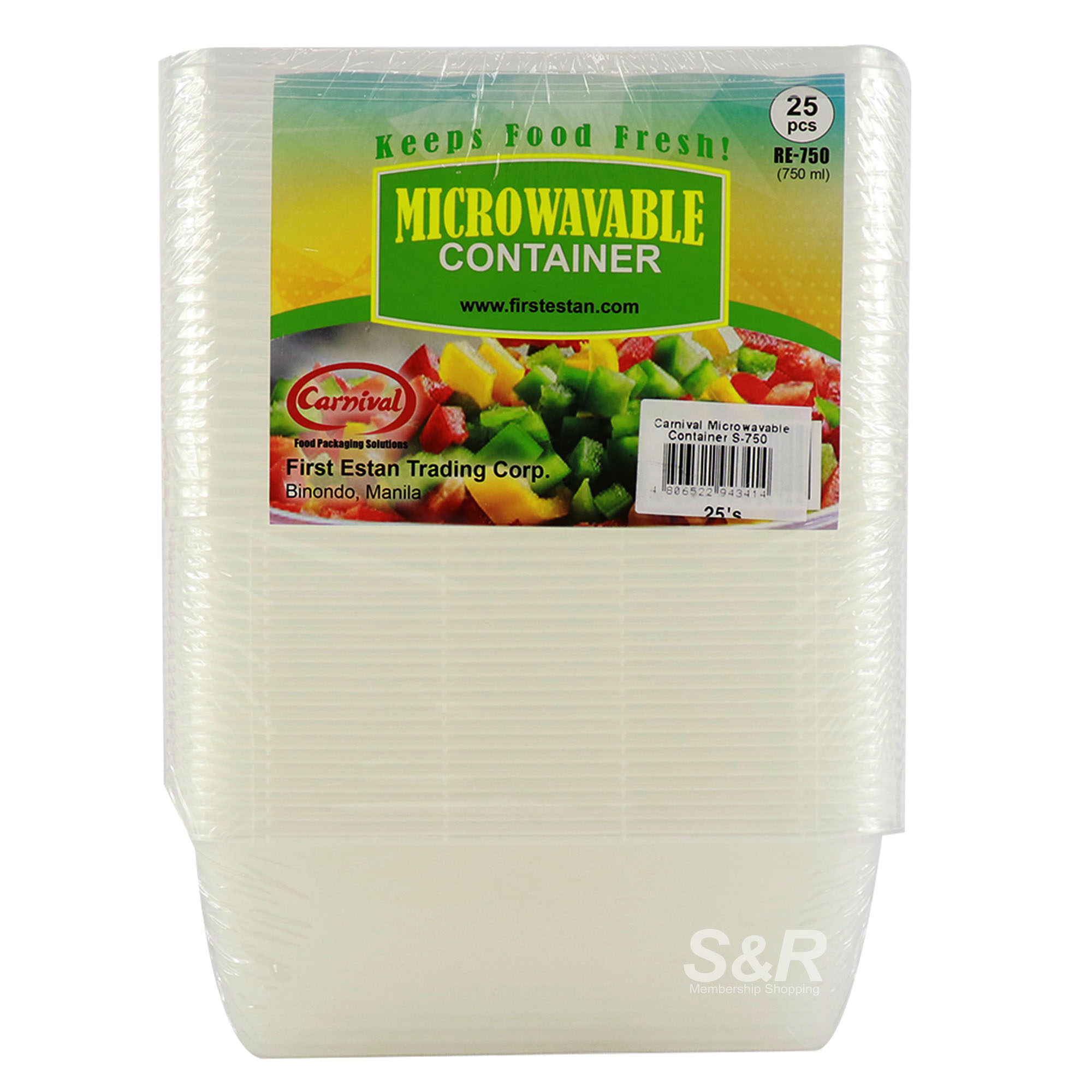 Carnival Microwavable Food Container 750mL 25pcs